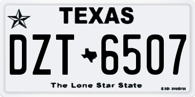 TX license plate DZT6507