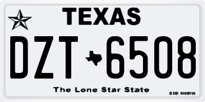 TX license plate DZT6508