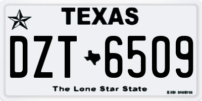 TX license plate DZT6509