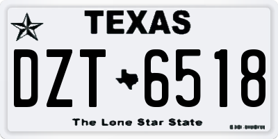 TX license plate DZT6518