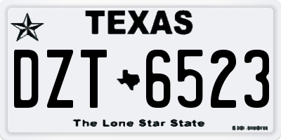TX license plate DZT6523