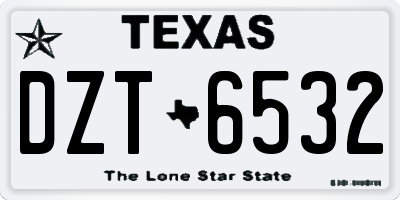 TX license plate DZT6532