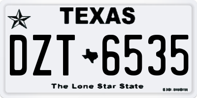 TX license plate DZT6535