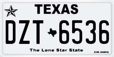 TX license plate DZT6536