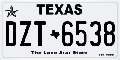 TX license plate DZT6538