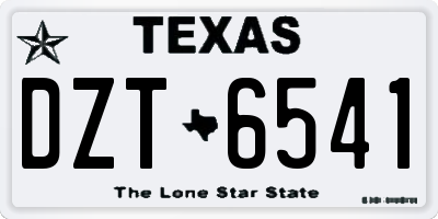 TX license plate DZT6541