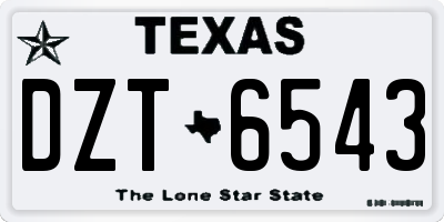 TX license plate DZT6543