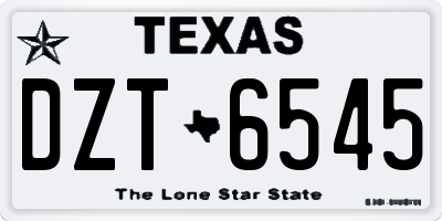 TX license plate DZT6545