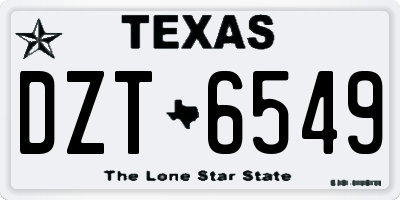 TX license plate DZT6549