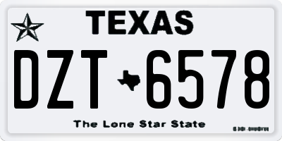 TX license plate DZT6578