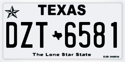 TX license plate DZT6581