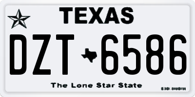 TX license plate DZT6586