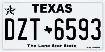 TX license plate DZT6593