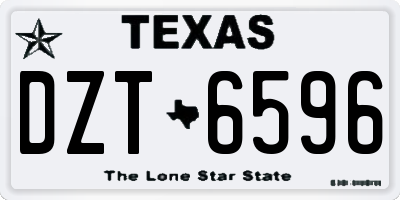 TX license plate DZT6596