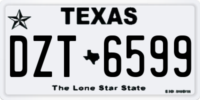 TX license plate DZT6599