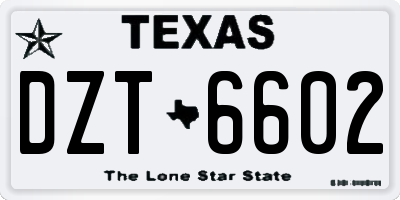 TX license plate DZT6602