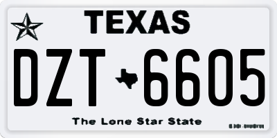 TX license plate DZT6605