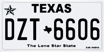 TX license plate DZT6606