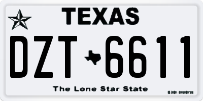 TX license plate DZT6611