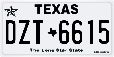 TX license plate DZT6615