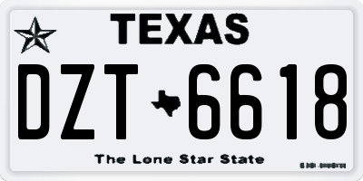 TX license plate DZT6618
