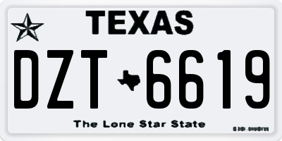 TX license plate DZT6619