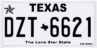 TX license plate DZT6621