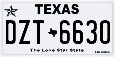 TX license plate DZT6630