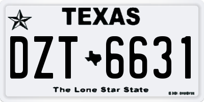 TX license plate DZT6631