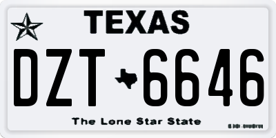 TX license plate DZT6646