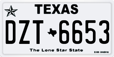 TX license plate DZT6653
