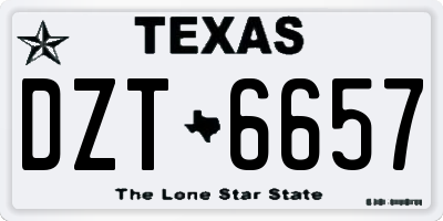 TX license plate DZT6657