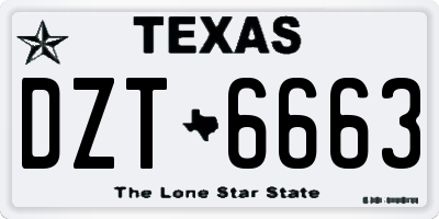 TX license plate DZT6663