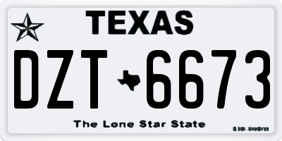TX license plate DZT6673