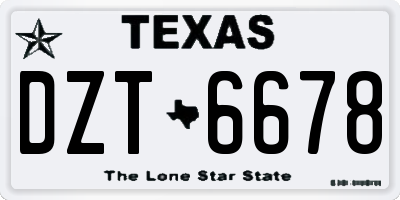 TX license plate DZT6678