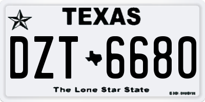 TX license plate DZT6680