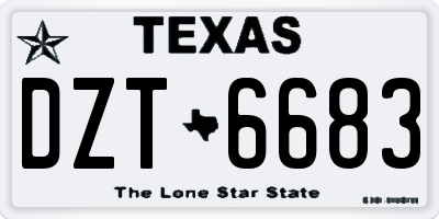 TX license plate DZT6683