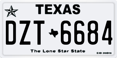 TX license plate DZT6684