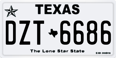 TX license plate DZT6686