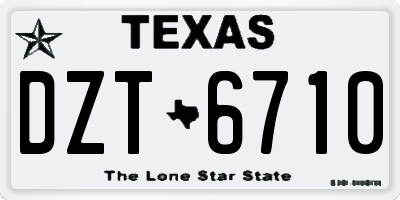 TX license plate DZT6710