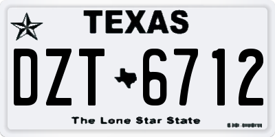 TX license plate DZT6712