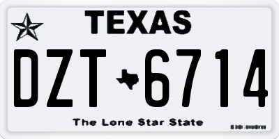 TX license plate DZT6714