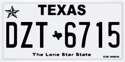 TX license plate DZT6715