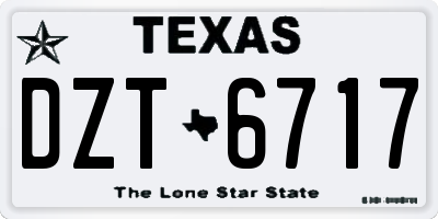 TX license plate DZT6717