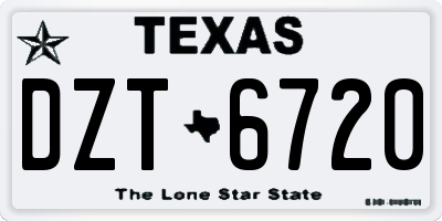 TX license plate DZT6720