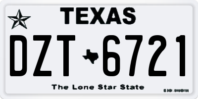 TX license plate DZT6721