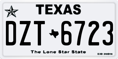 TX license plate DZT6723