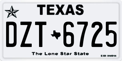 TX license plate DZT6725