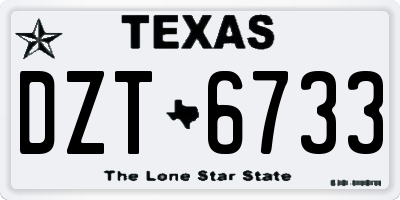TX license plate DZT6733