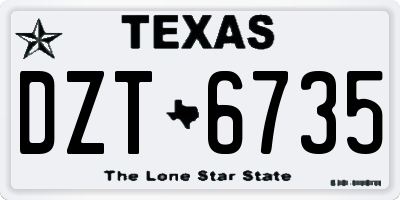 TX license plate DZT6735